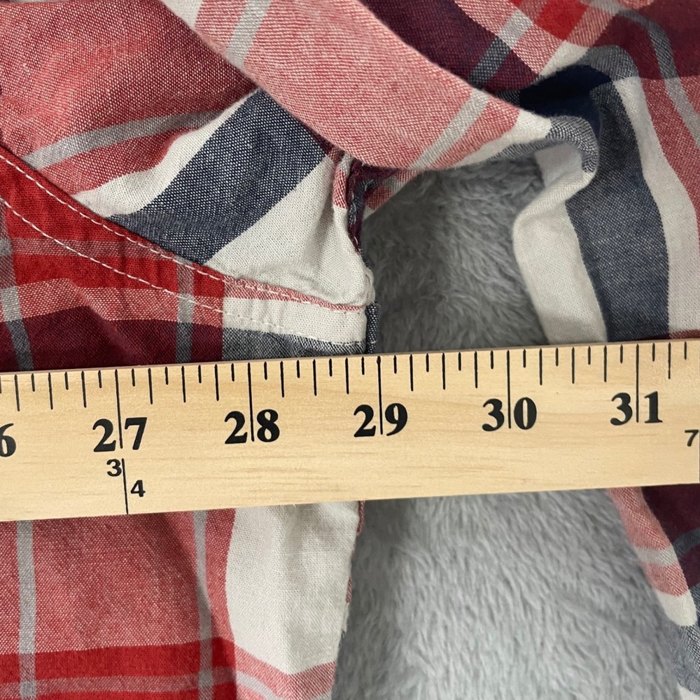Wrangler Flannel Mens 3X Red Blue White Plaid Shirt Classic Timeless Rugged - Picture 5 of 8